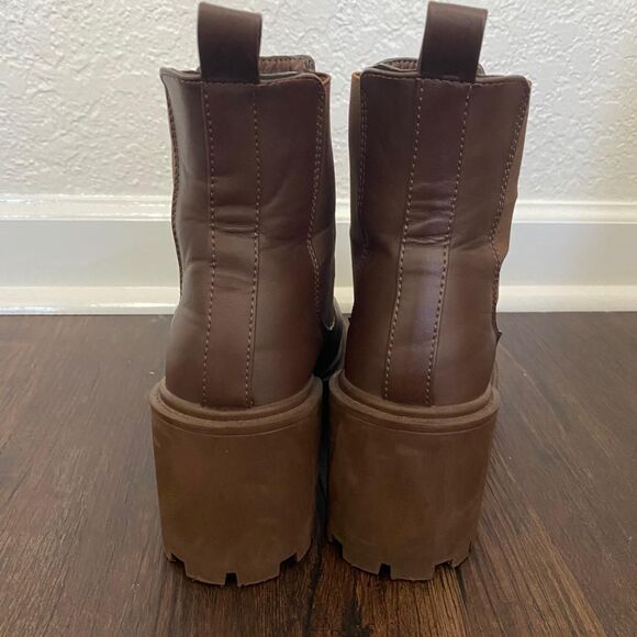 Charlotte Russe Y2K Brown Platform Chunky Ankle Boots Size 8 - Picture 5 of 8